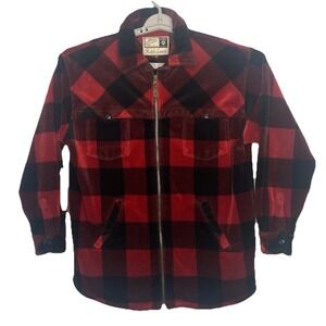 Ralph Lauren Buffalo Plaid Work Zip Chore Jacket M Red Black USA Fishing Hunting